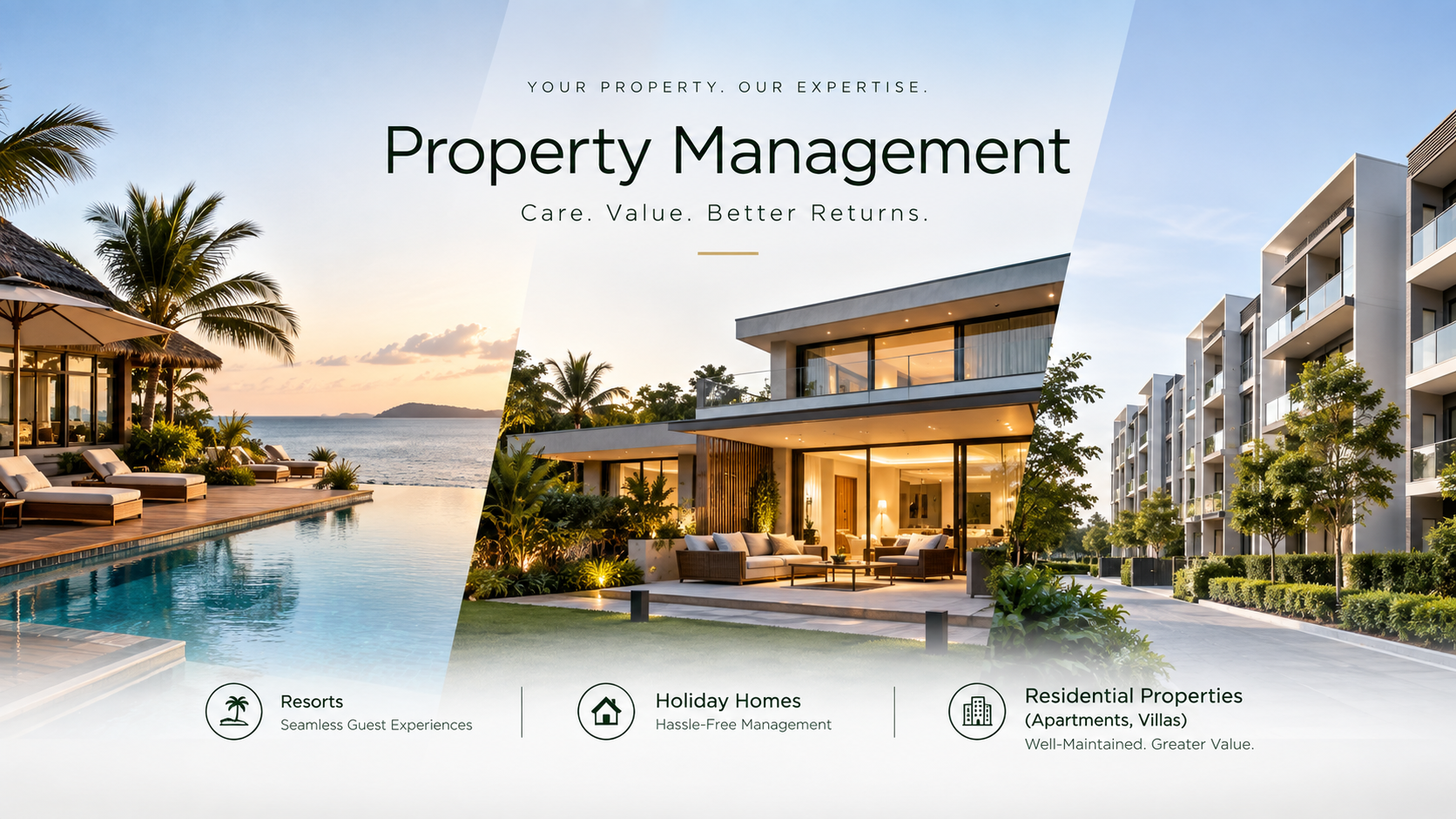 Property Management for Resorts, Holiday Homes, Apartments and Villas